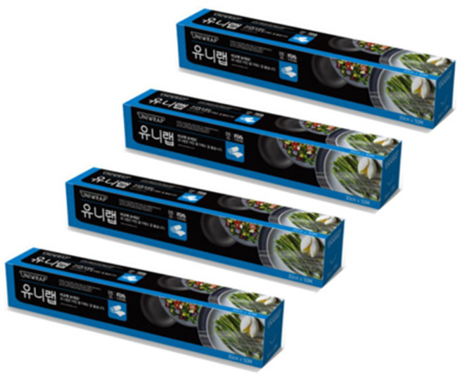 유니랩 가정용 식품포장용 위생랩 30cmx50M, 50m, 4개
