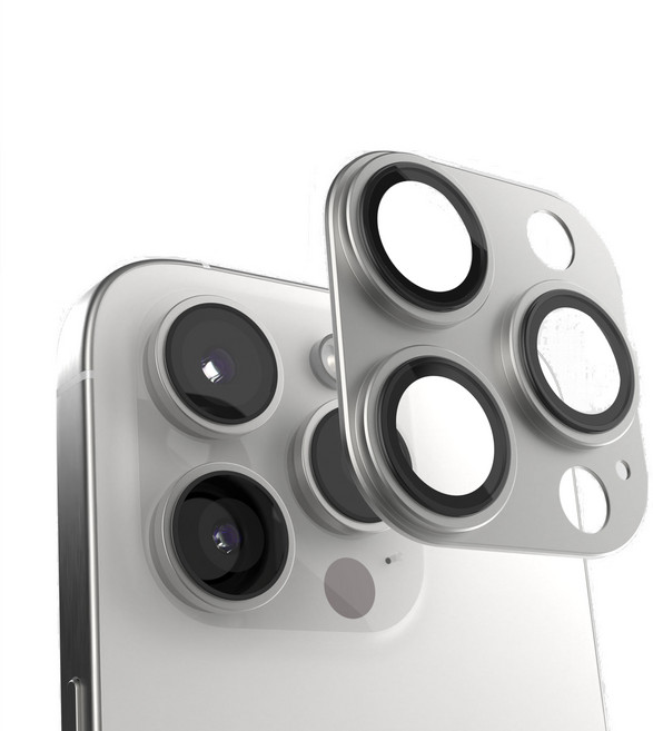 풀아머 아이폰 14 15 프로 맥스 카메라 보호 필름, 화이트실버, 1개