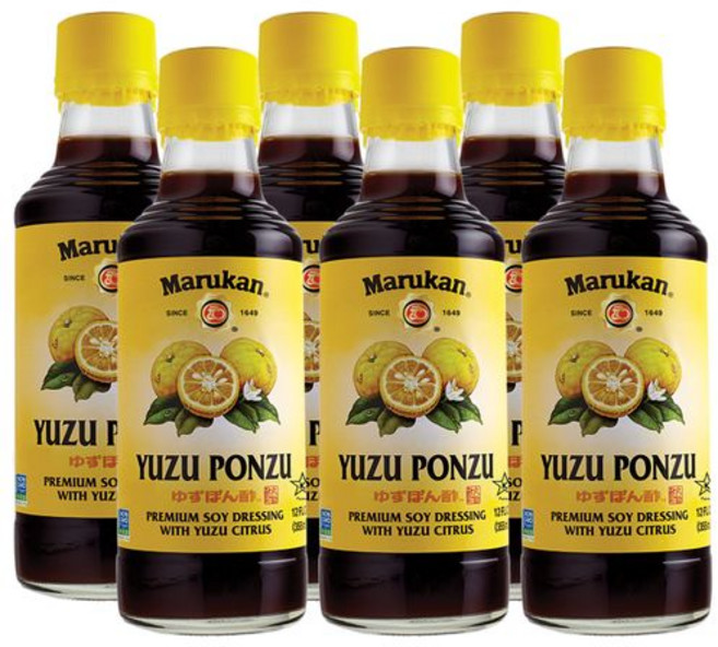 마루칸 유자 폰즈 간장 드레싱 12온스 (6팩) Marukan Ponzu Yuzu Soy Citrus Dressing (yellow label) 12 Ounce Glass Bo, 12 Fl Oz (6팩), 1개, 355ml