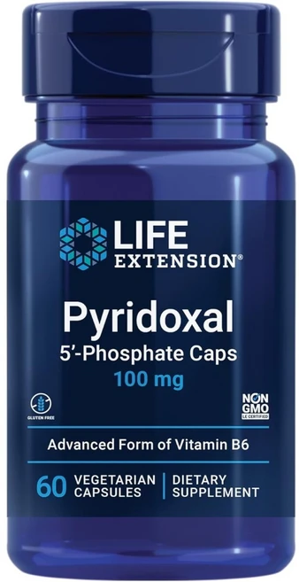 라이프익스텐션 피리독살 5'-인산염 캡 Pyridoxal 5'-Phosphate Caps 100 mg 60 식물성 캡슐, 1개, 60정 - 쿠팡
