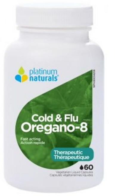 플래티넘 네추럴스Platinum Natural 오레가노-8 감기 및 독감 60베지캡 Platinum Naturals Oregano-8 Cold and Flu 60 Veggie, 1개, 60정