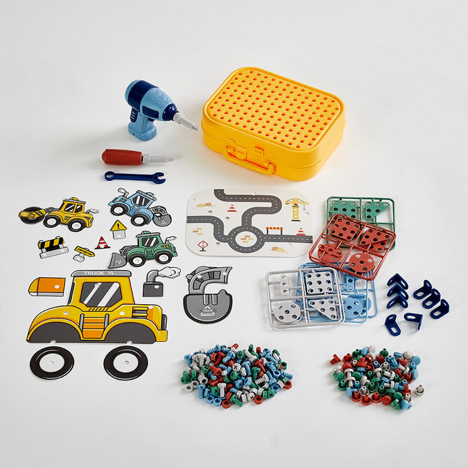 모던하우스 지능개발 중장비 공구놀이세트 229pcs 전동드릴포함, 1세트, 혼합색상