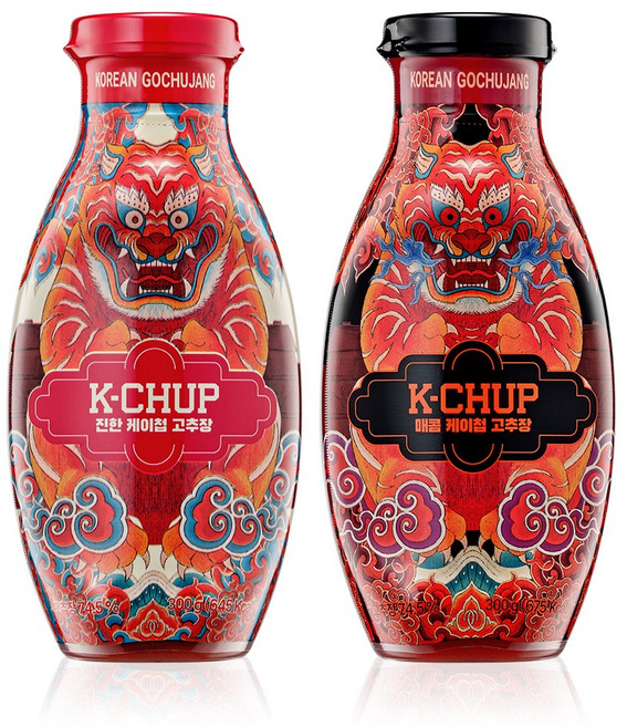 진한 케이첩 고추장 매콤 케이첩 고추장 비건, 300g, 1세트, 매콤맛 1개+진한맛 1개