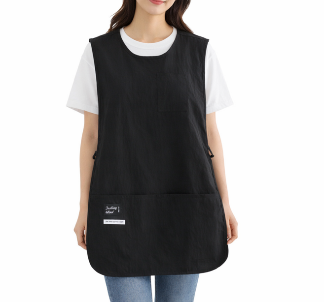 슈가야 롱 앞치마 생활방수 조끼형 주방 롱 버클 조절형, 2개, 블랙롱