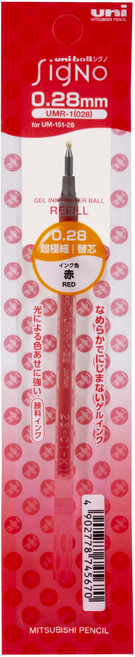 유니볼 시그노 캡식 0.28mm 리필 UMR-1-28 빨강, 1개