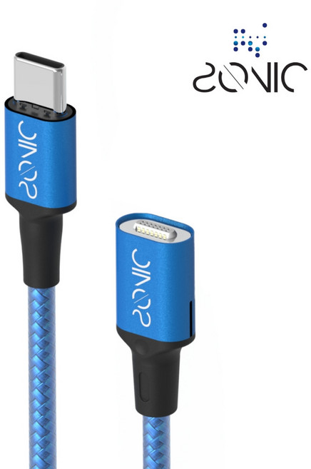 SONIC 100W PD C to C 마그네틱 자석 아이폰 갤럭시 C타입 고속충전 케이블, 케이블 1.8m(블루), 1개