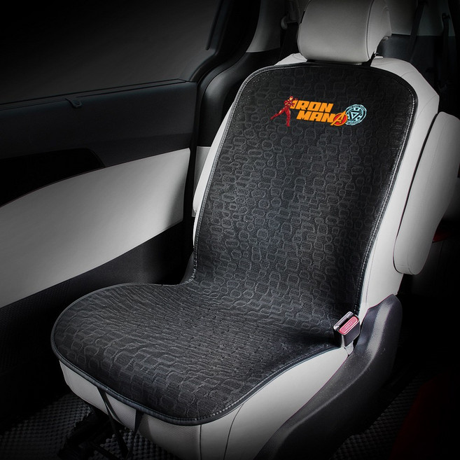 베베카 마블캐릭터 여름용 자동차통풍시트커버 논슬립 부드러운자카드소재 차량용쿨시트 3D매쉬 차방석 카방석, 1개, IronMan