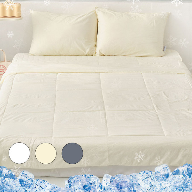 엣지홈 1초 냉감 이불 알러지케어 쿨 호텔 차렵이불 시원한 숙면 구름 간절기 여름 이불 슈퍼 싱글 퀸 킹, 크림