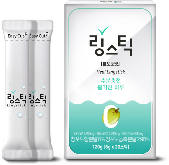 링스틱 청포도맛 마시는 아르기닌 타우린, 6박스, 120g