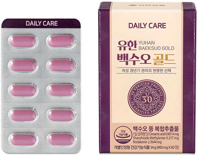 데일리케어 유한 백수오 골드, 60정, 1개 - 쿠팡