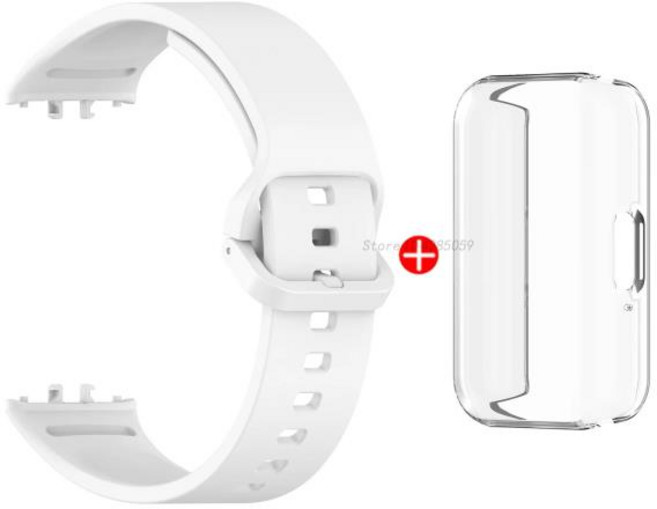 삼성 갤럭시 핏 3 용 스포츠 실리콘 스트랩 교체 시계 밴드 액세서리 시계줄 및 케이스, Samsung Galaxy Fit 3, 20 WHITE, 1개