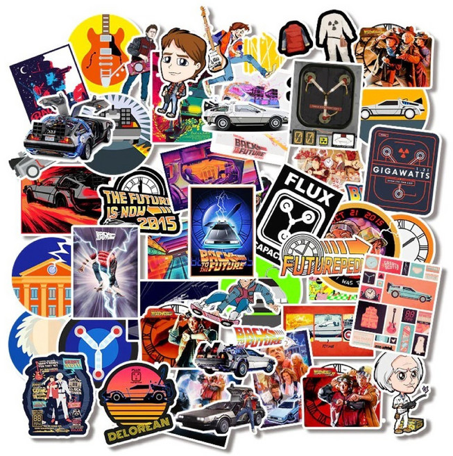 백투더퓨쳐 방수 코팅 캐리어 노트북장식 스티커, 백투더퓨처스티커, 1세트