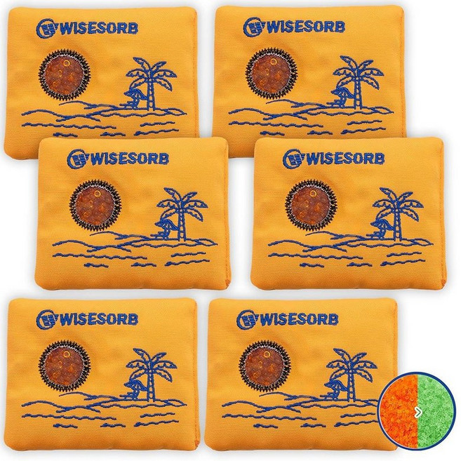 Wisesorb 50g x 6팩 충전식 건조제 팩 주황색 표시 실리카 젤 패킷 보관 씨앗 3D 필라멘트 전자 제품 금고 수하물을 위한 수분 흡수제 - 재사용 가능한, 50 Gram_178034, 50 Gram