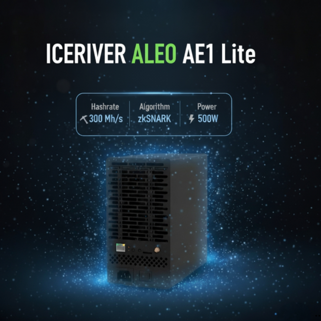 아이스리버 알레오코인 AE1 Lite 가정용 아식채굴기 ASIC 300Mh 500W