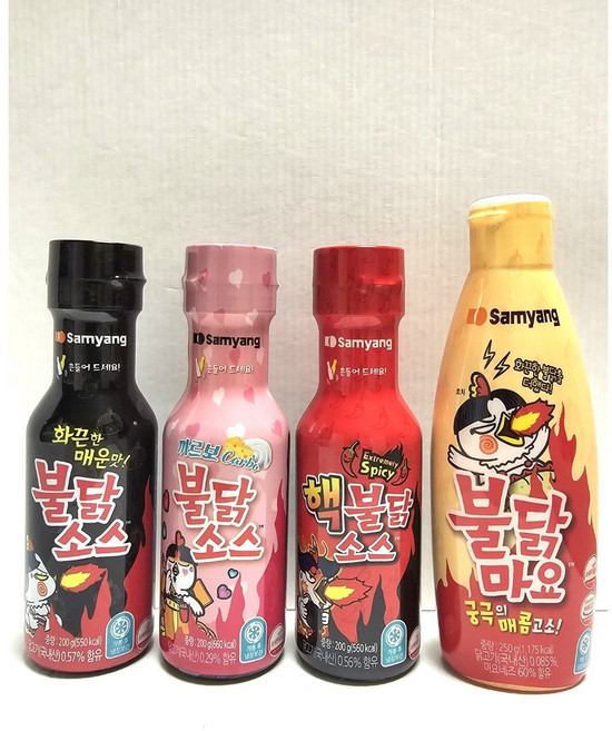 삼양식품 불닭소스+핵불닭소스+까르보불닭소스+불닭마요소스 4종, 850ml, 1세트