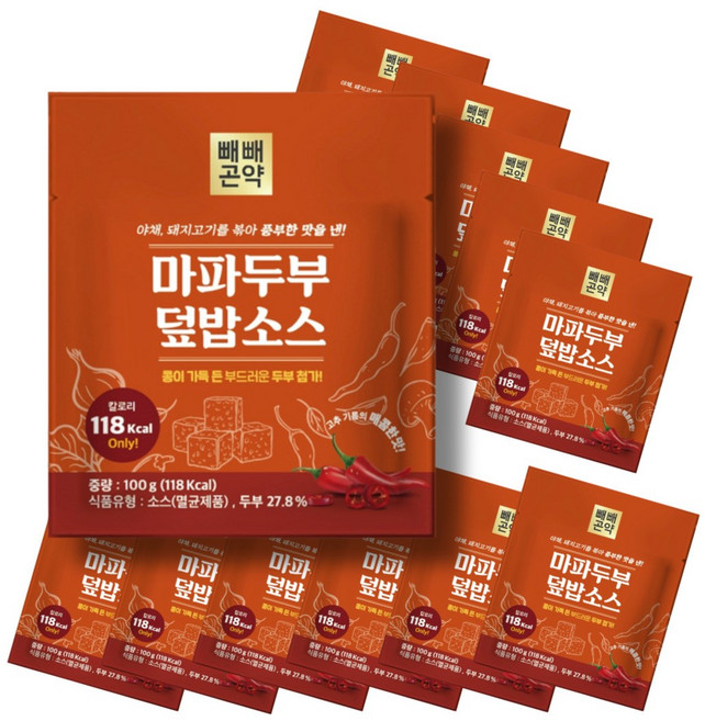 빼빼곤약 마파두부 덮밥소스 118칼로리 간편한 한끼, 12개, 100g