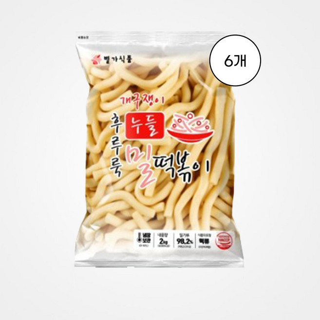 [별가식품] 후루룩누들 밀떡볶이(우동) 2kg 6개