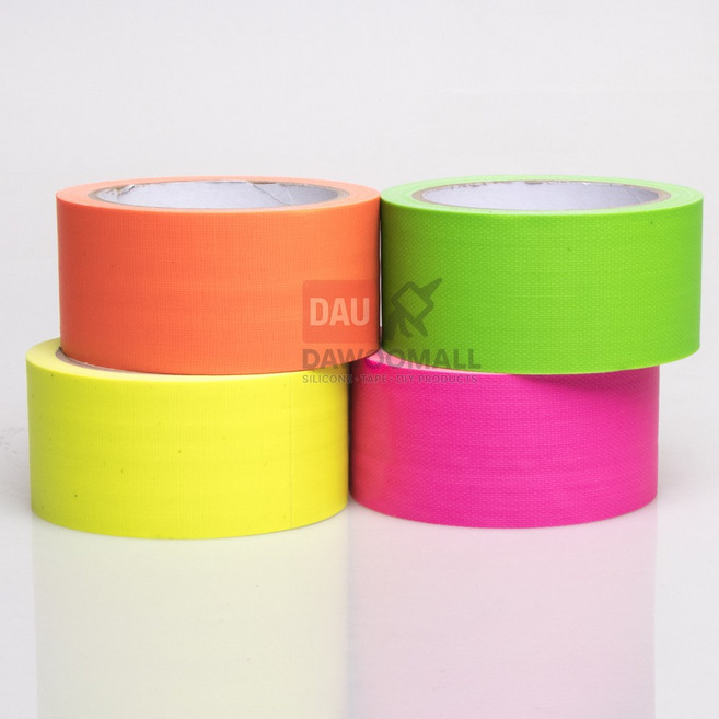 다우몰 형광색 면테이프 천테이프 무광 48mm X 10M 노랑 녹색 주황 분홍, 형광분홍색, 1개