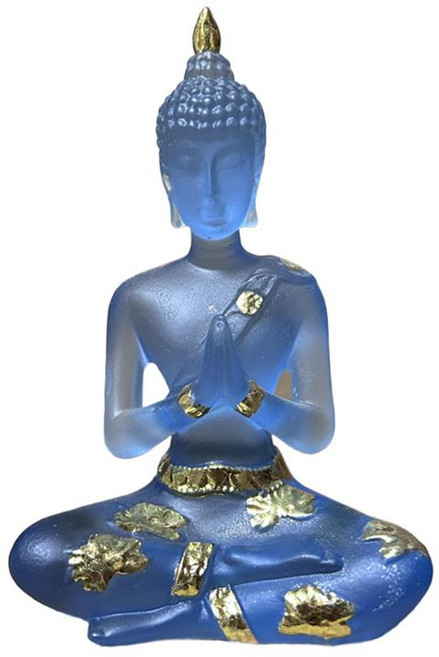 수지 입상 앉아 태국 부처님 동상 장식 책상 그림 소장 조각 크리스마스 요가 잔디에 대한 불교기도, 파란색