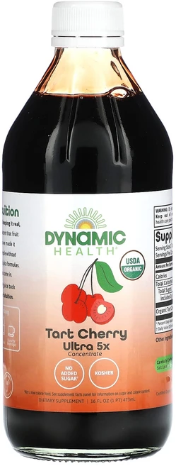 Dynamic Health 원스 데일리 타트체리 울트라 5배 100% 주스 농축액 473 ml(16fl oz), DynamicHealth원스데일리타트체리울트라5배100, 473ml - 쿠팡
