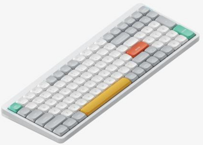 NuPhy Air96 V2 QMK/VIA 무선 기계식 키보드, 적축, 06 Cowberry Switch, Ionic White