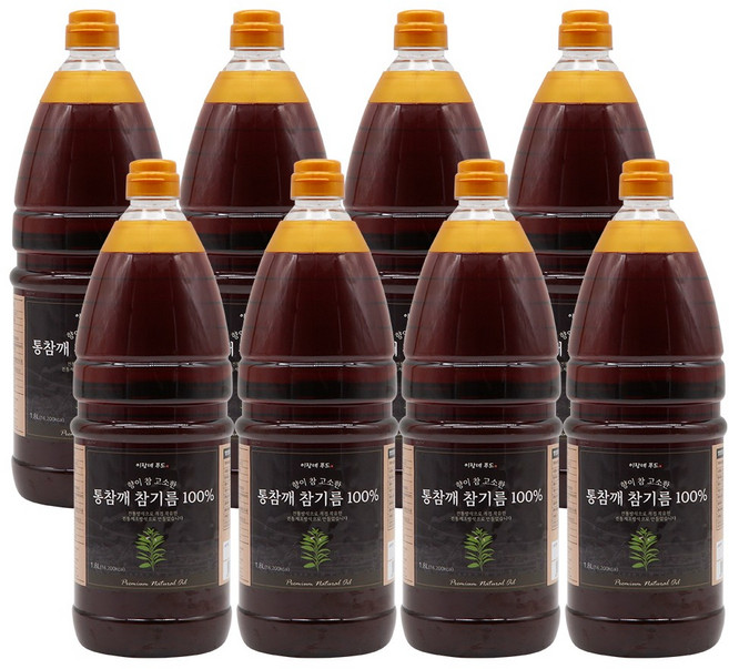 이장네_향이 참 고소한 통참깨 참기름 %_ _, 8개, 1.8L