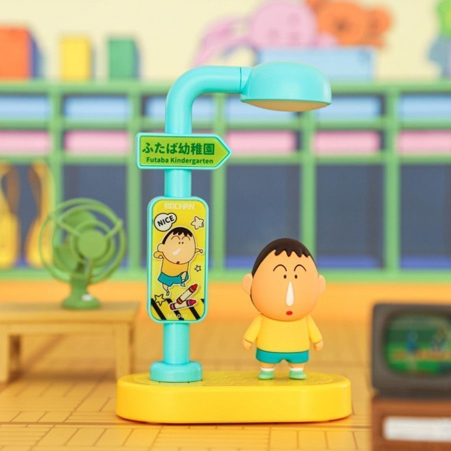 蠟筆小新 喚醒小夜燈 手動充電 桌面擺件 伴手禮 潮玩禮物, 1個, 阿呆-【 拆盒 確認款 】