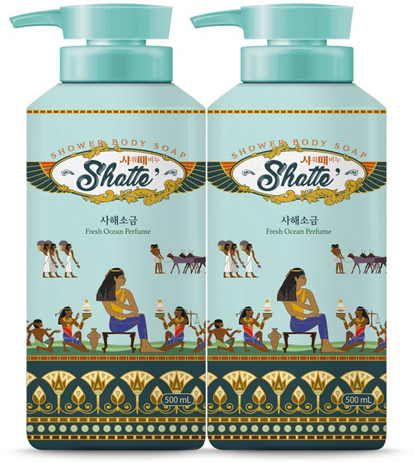 무궁화 샤워때비누 사해소금, 500ml, 2개