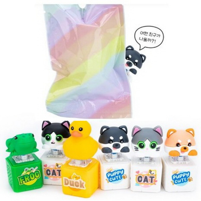 동물 사운드 불빛 딸깍이 1+1 총2개 LED 딸깍이 열쇠고리 LED 딸깍이 키링 기계식 키보드 테트리스 자판기 피젯 딸깍이