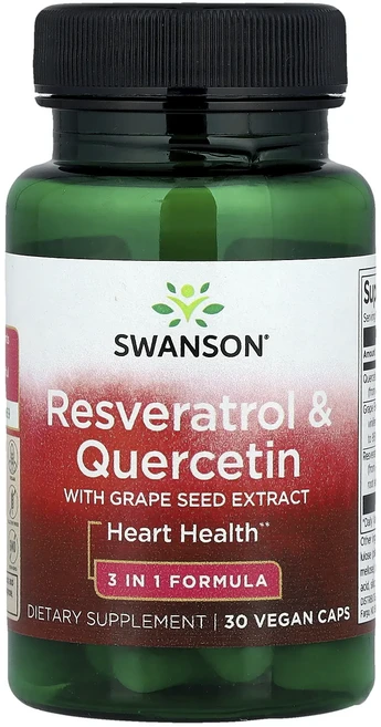 새해 첫좋은선물 Swanson 레스베라트롤 및 퀘르세틴 포도 씨 추출물 함유 베지 캡슐 30정 제대로 할인합니다, 1개 - 쿠팡
