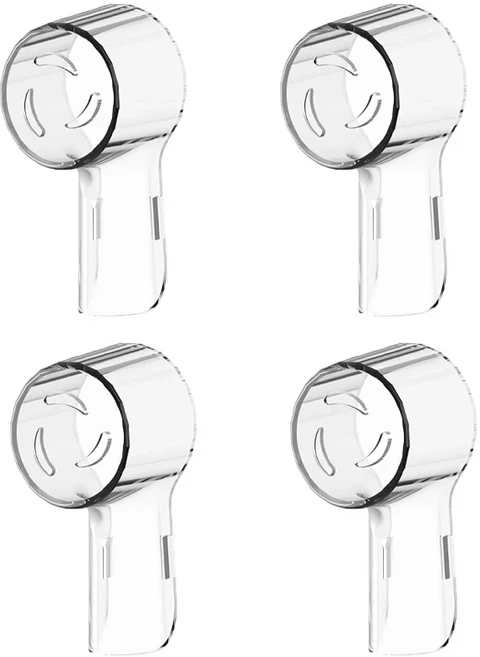 브라운 오랄 B 교체 헤드 및 iO 시리즈 전동 칫솔 강력한 보호 장치와 호환되는 방진 커버 캡, 04 4pcs Clear