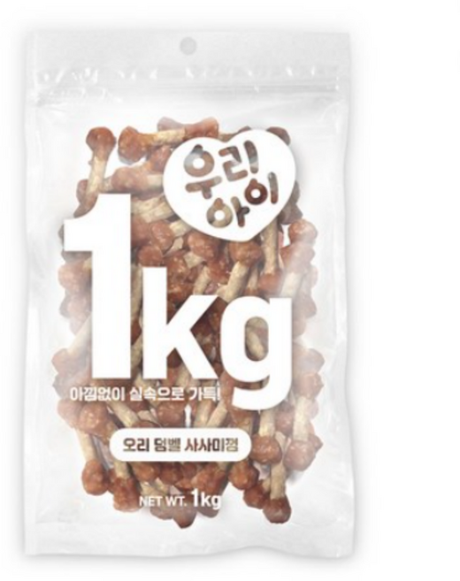 데이스포 강아지 우리아이 슬라이스, 덤벨오리사사미껌, 1kg, 3개