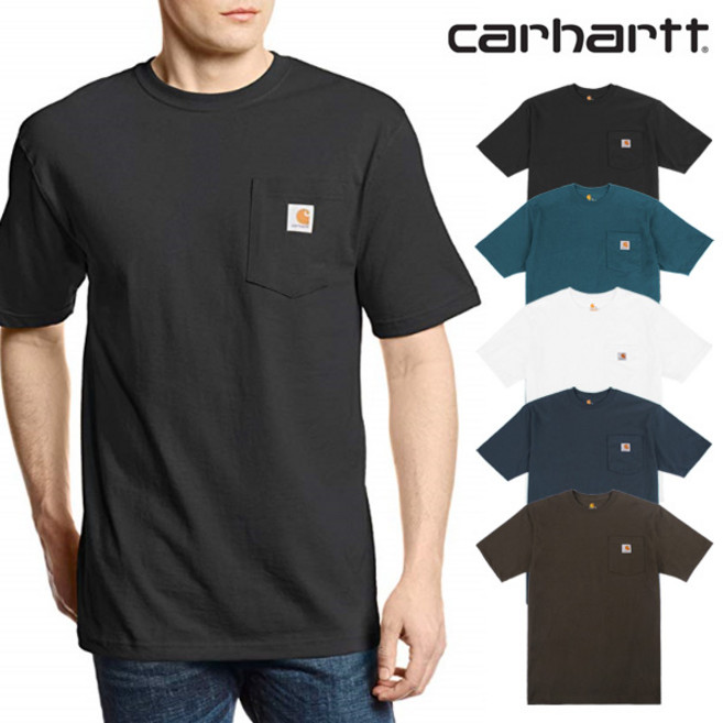 칼하트 K87 남녀공용 포켓 반팔티 캐주얼 면티 라운드티