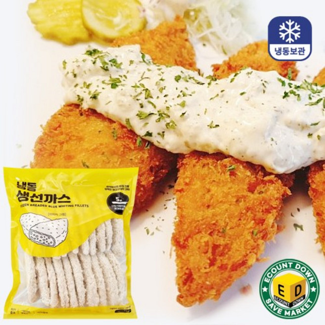 대구살 냉동 생선까스 1kg + 1kg 에어프라이어 튀김, 2개