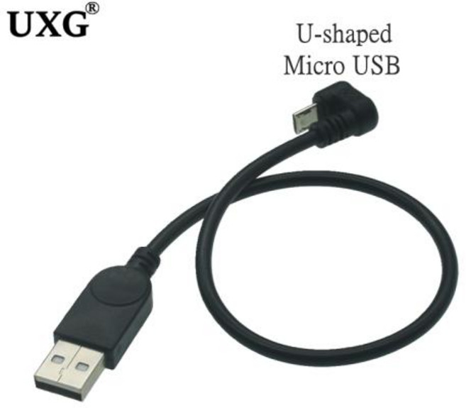 180 도 상향 앵글 마이크로 USB 5 핀 U자형 수-USB A 수 데이터 전송 연장 충전 및 동기화 케이블 코드 30cm 1.5m, 1개
