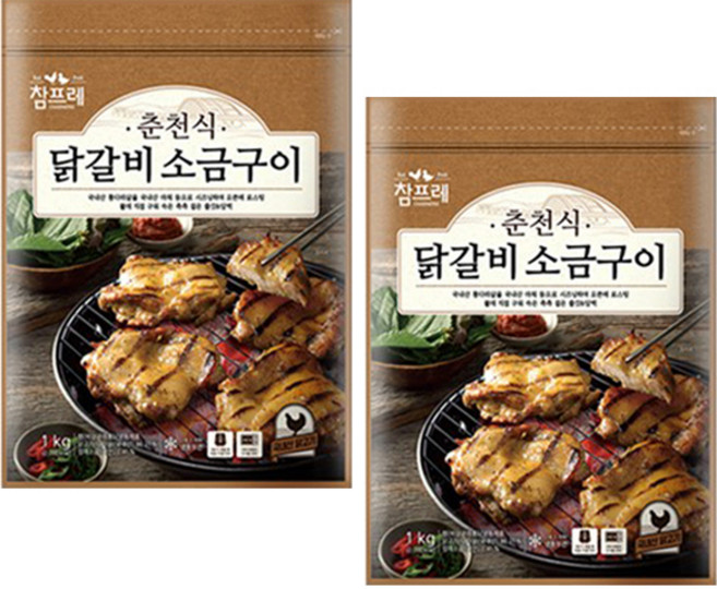 참프레 춘천식 닭갈비 소금구이 1kg x 2봉, 2개
