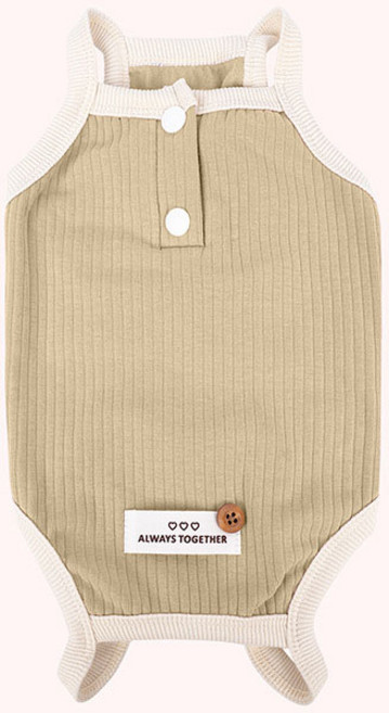 Hengcang강아지 단색 배 보호 옷, 1개, 카키색