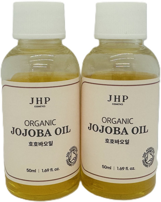 JHP 유기농 100% 호호바오일 50ml 1+1 보습 비건 페이스오일, 2개