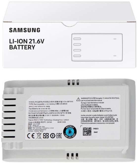 삼성전자 VCA-SBT90E/VAA 사용 정품 제트 청소기 화이트 배터리, 삼성전자 VCA-SBT90E/VAA 사용 정품 제트 청
