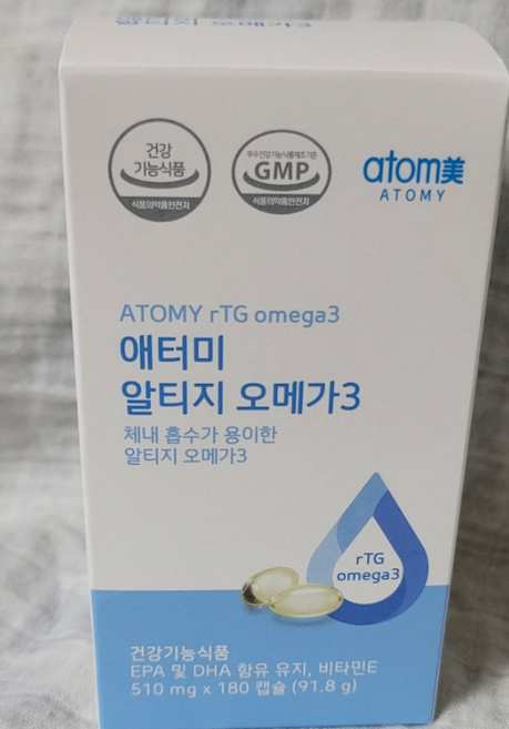 애터미 알티지 오메가3 510mg x 180캡슐, 180정, 1개