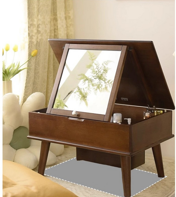 에코소라노 좌식 화장대 다용도 원목 미니 화장대, 월넛RF-1396