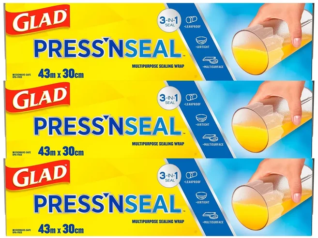 Glad 強力保鮮膜 3入裝 43m x 30cm, 3個, 43.4m