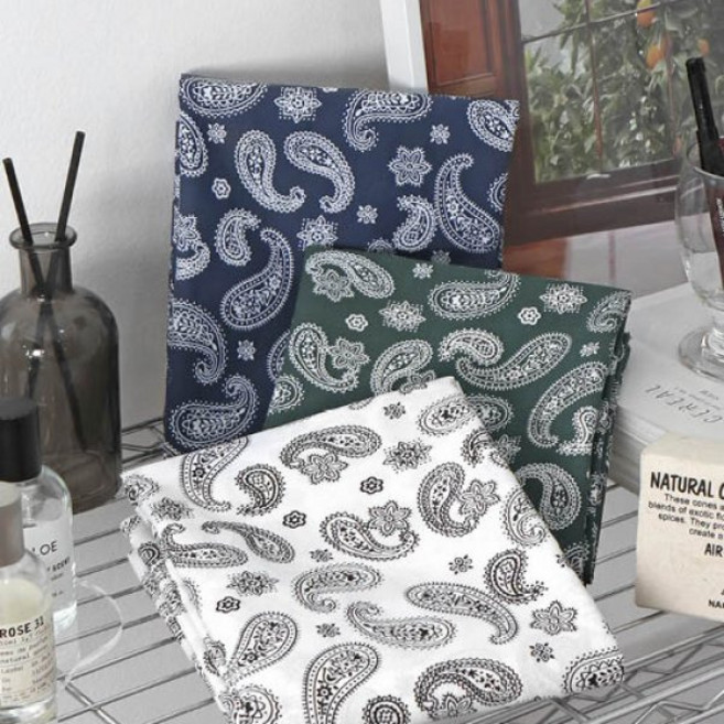 패션스타트 TC 면혼방 페이즐리 원단 천 빈티지 반다나 앤틱 아뜰리에 의상 소품, 1개, 03) 네이비