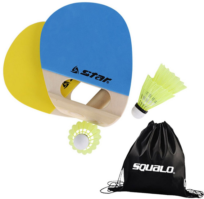 스타스포츠 패드민턴 핸들러 2종 세트 NXR200, Blue / Yellow + SQ 백팩형 파우치, 1세트