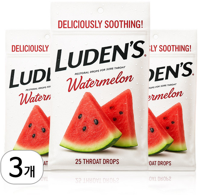 루덴스 환절기 미세먼지 목보호 진정 수박 캔디, 3개, 75g