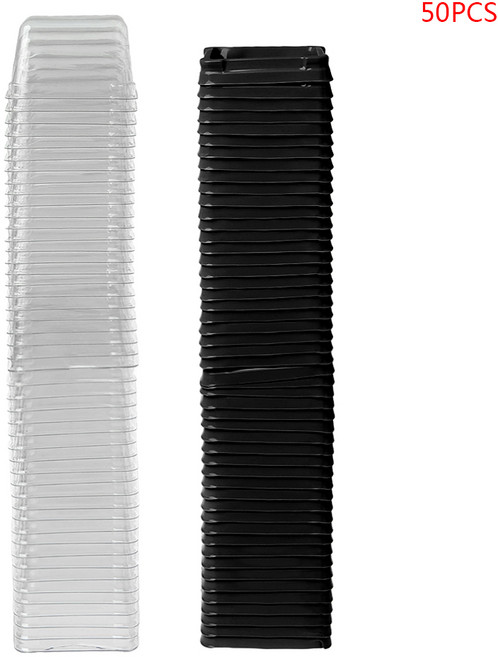 50g 사각 월병 트레이 월병 포장 상자 용기 홀더 50세트, 검은, 흑색의