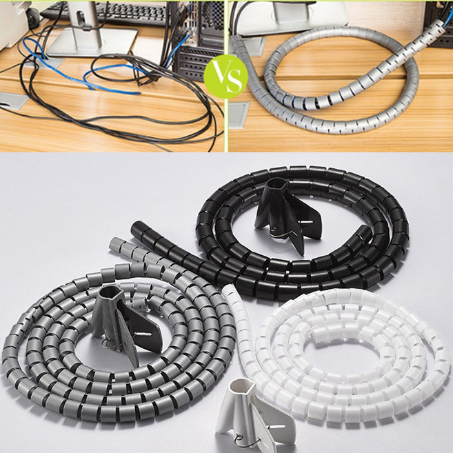 봄햇살 여러가닥 전선을 한번에 깔끔하게 케이블 정리 커버 매직 케이블 깔끔한 전선정리 컴퓨터 선정리 랜선 고정 클립 16mm 22mm 28mm, 1개, 블랙