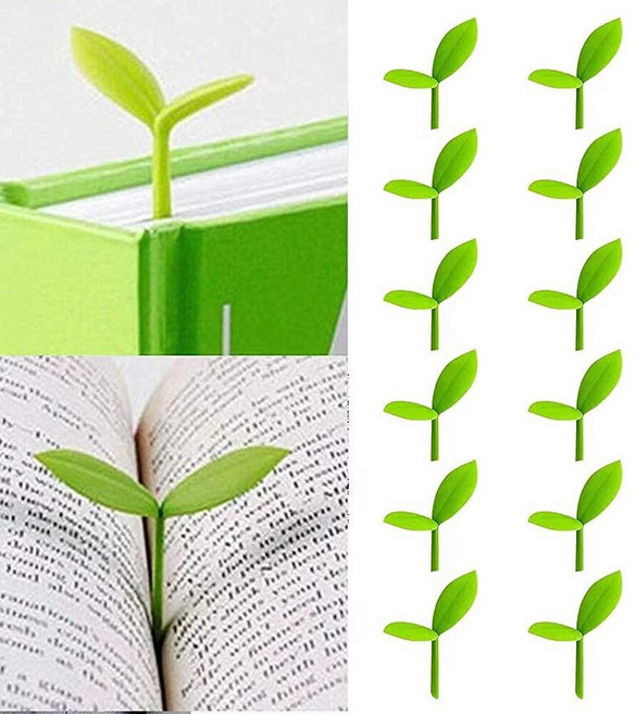 Sprout Little Green 책갈피 실리콘 잔디 싹 창의적인 녹색 책갈피 책 애호가 독서 선물 32개 세트