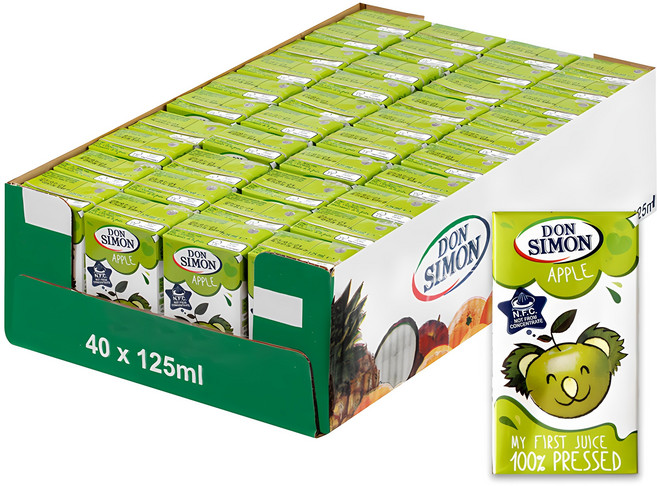 돈시몬 생과일 착즙 사과주스, 40개, 125ml