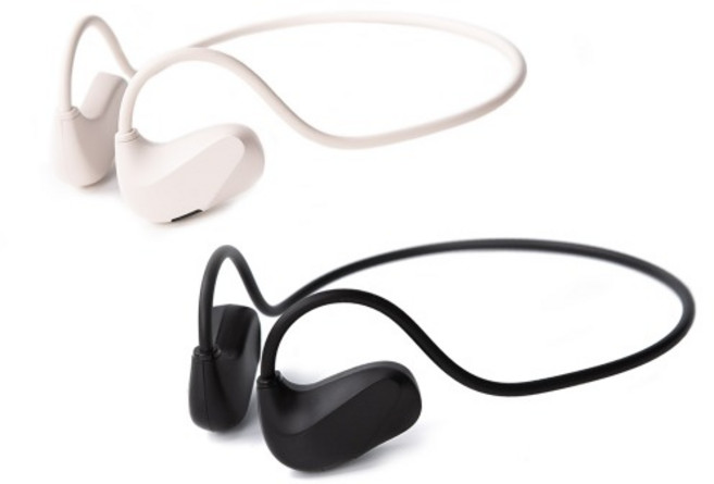 디큐브 무선 넥밴드 블루투스 터치 오픈형 스포츠 이어폰, 블랙